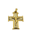 Crucifix portugais ancien en or jaune et blanc 19 carats 58 Facettes P1641D
