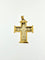 Crucifix portugais ancien en or jaune et blanc 19 carats 58 Facettes P1641D