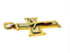 Crucifix portugais ancien en or jaune et blanc 19 carats 58 Facettes P1641D