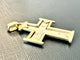 Crucifix portugais ancien en or jaune et blanc 19 carats 58 Facettes P1641D