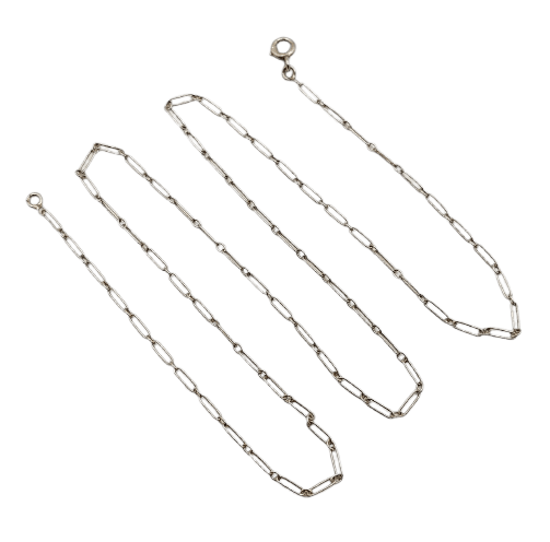 Chaîne vintage - Collier trombone en or blanc 18k 58 Facettes A07587