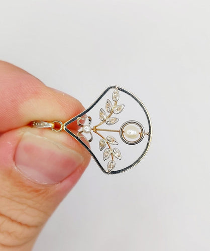 Art nouveau - Pendentif fleur en or 18k, platine, perles et diamants 58 Facettes A07588