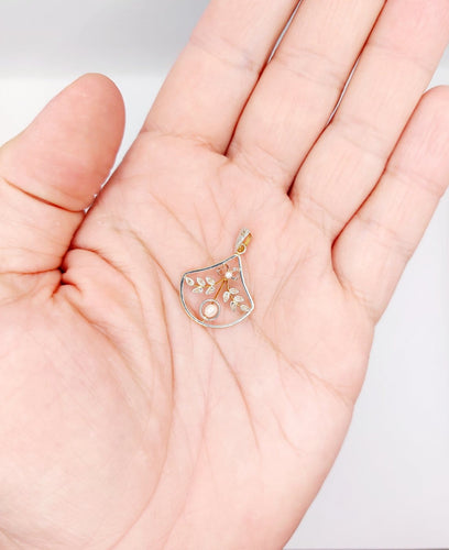 Art nouveau - Pendentif fleur en or 18k, platine, perles et diamants 58 Facettes A07588