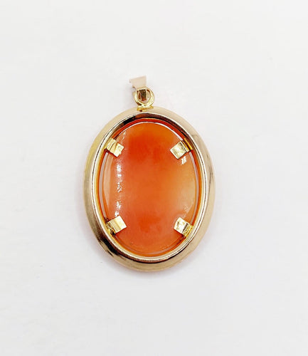 Pendentif vintage en or rose 18k avec camée sur coquillage 58 Facettes A07589