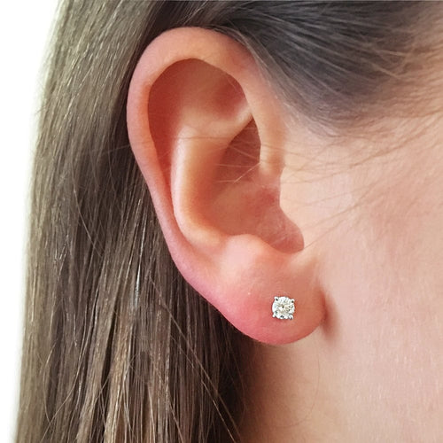 Embrace - Boucle d'oreille solitaire en or blanc 18 ct et diamant 58 Facettes Earrings-004
