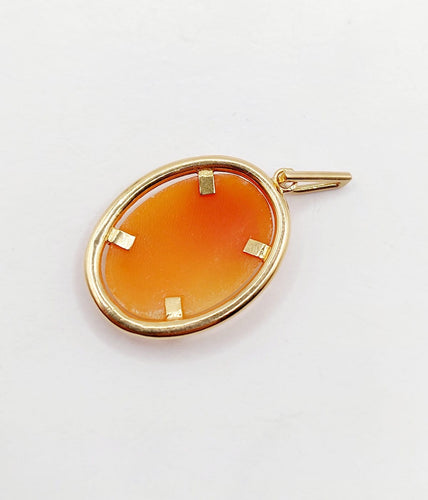 Pendentif vintage en or rose 18k avec camée sur coquillage 58 Facettes A07590