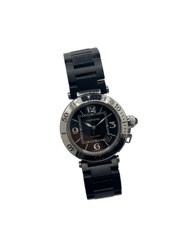 Cartier Pasha Seatimer - Montre en acier cadran noir 58 Facettes 2141