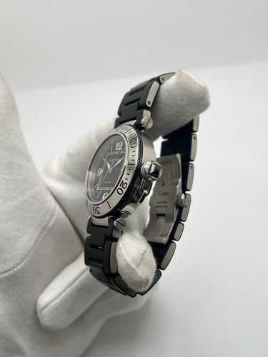 Cartier Pasha Seatimer - Montre en acier cadran noir 58 Facettes 2141