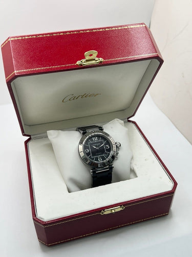 Cartier Pasha Seatimer - Montre en acier cadran noir 58 Facettes 2141