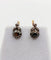 Dormeuses victoriennes - Boucles d'oreilles en or rose, argent et diamants 58 Facettes A07593