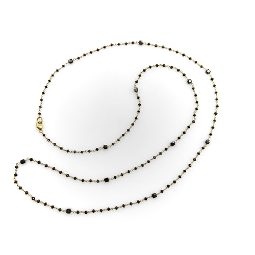 Collier Collier chaîne en or 14K et diamants noirs 58 Facettes 11167