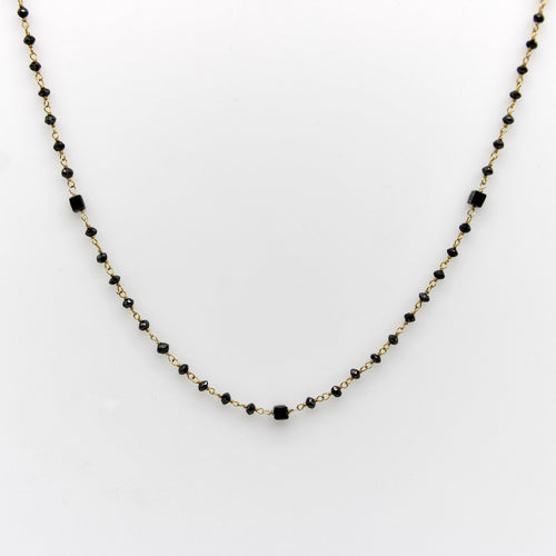 Collier Collier chaîne en or 14K et diamants noirs 58 Facettes 11167