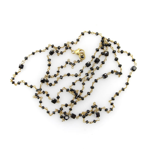 Collier Collier chaîne en or 14K et diamants noirs 58 Facettes 11167