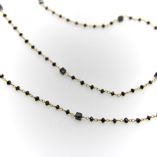 Collier Collier chaîne en or 14K et diamants noirs 58 Facettes 11167