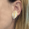 Boucles d'oreilles Feuilles - Boucles d'oreilles en or jaune, or blanc et diamants 58 Facettes 35798