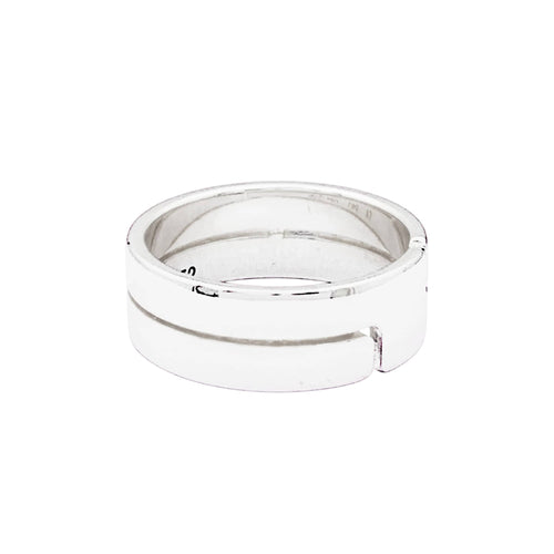 Bague 52 Dinh Van Seventies - Bague bandeau en or blanc 58 Facettes 35873