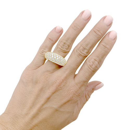 Bague 52 Bague jonc bombé en or jaune et diamants 58 Facettes 35806