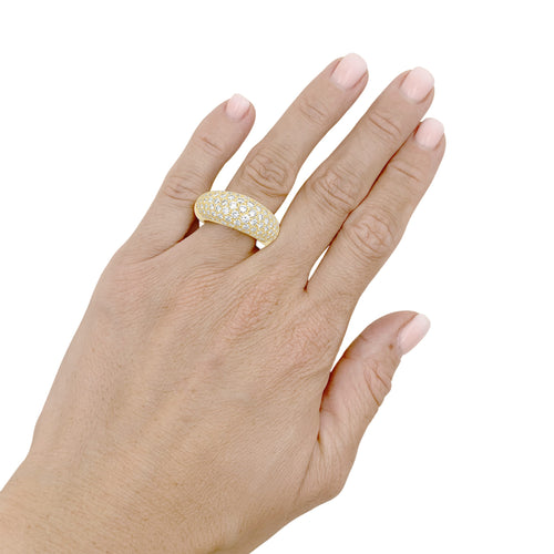 Bague 52 Bague jonc bombé en or jaune et diamants 58 Facettes 35806
