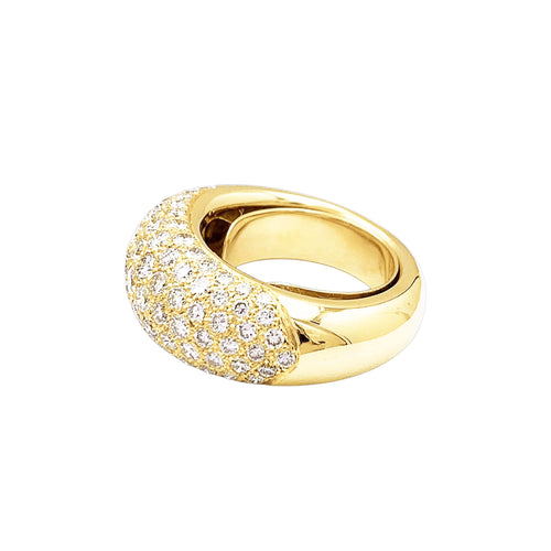 Bague 52 Bague jonc bombé en or jaune et diamants 58 Facettes 35806