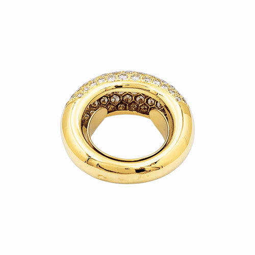 Bague 52 Bague jonc bombé en or jaune et diamants 58 Facettes 35806
