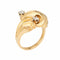 Bague 52 Bague cocktail vintage - dôme ajouré en or jaune 14 carats et diamants 58 Facettes G13622