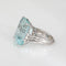 Bague 53 Bague cocktail aigue-marine 27 ct en or blanc 14k et diamants 58 Facettes G13870