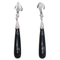Boucles d'oreilles en or blanc, diamants et onyx 58 Facettes T121