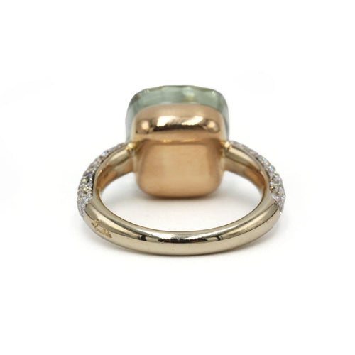 53 Pomellato Nudo Classic - Bague en or rose, or blanc, prasiolite et diamants 58 Facettes 260178R