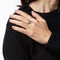 Bague 56 Art déco - Bague en or blanc 14k, diamants et émeraudes 58 Facettes G13877