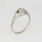 Bague 56 Art déco - Bague en or blanc 14k, diamants et émeraudes 58 Facettes G13877