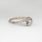 Bague 56 Art déco - Bague en or blanc 14k, diamants et émeraudes 58 Facettes G13877