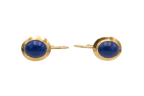 Boucles d'oreilles en or jaune et lapis-lazuli