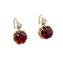 Dormeuses antiques - Boucles d'oreilles en or 18k, grenats et diamants