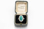 55 Bague ovale en platine avec turquoise et diamants 58 Facettes 12386A