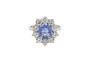 58 Bague en or blanc avec saphir naturel non traité et diamants 58 Facettes 13492