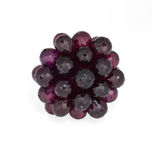 Bague Bague cocktail cluster de grenats briolettes en or blanc 18 carats 58 Facettes G13871