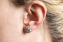 Boucles d'oreilles fleurs en or jaune, platine et diamants 58 Facettes 13502
