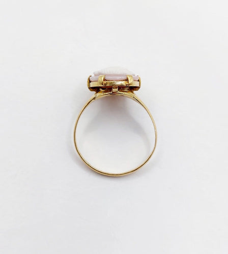 48.5 Bague antique en or 18k et camée sur calcédoine 58 Facettes A07611