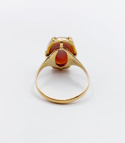 48.5 Bague antique en or 18k et camée sur calcédoine 58 Facettes A07611