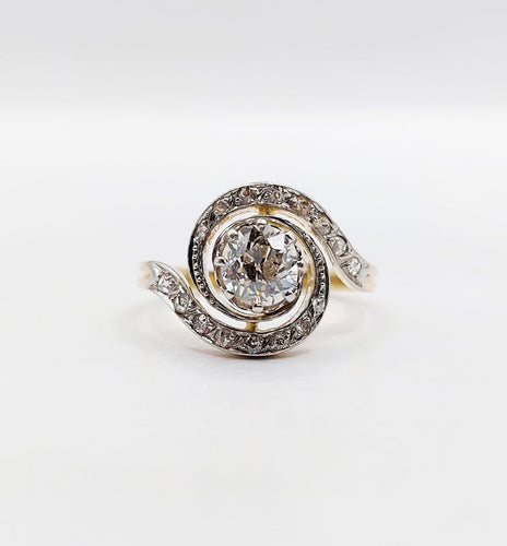 54.5 Bague tourbillon en or 18k, platine et diamants 58 Facettes A07612