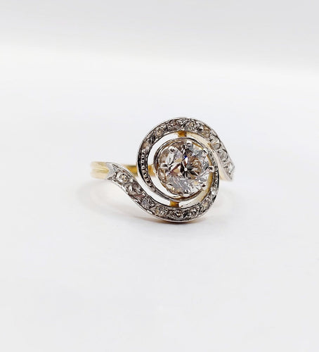 54.5 Bague tourbillon en or 18k, platine et diamants 58 Facettes A07612