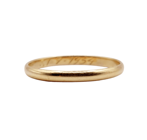 63 Alliance vintage gravée en or 18k 58 Facettes A07613