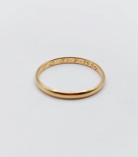 63 Alliance vintage gravée en or 18k 58 Facettes A07613