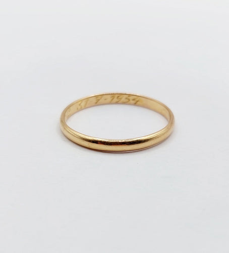 63 Alliance vintage gravée en or 18k 58 Facettes A07613