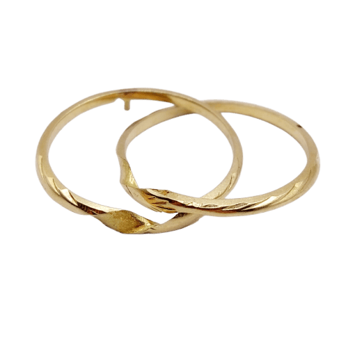 Alliance gimmel victorienne non gravée en or 18k