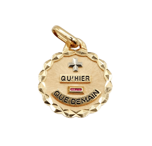 Augis - Pendentif médaille d’amour en or rose 18k et rubis