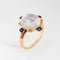 Bague 54 Bague victorienne « Man in the Moon » en or jaune 14k, pierre de lune 58 Facettes G13683