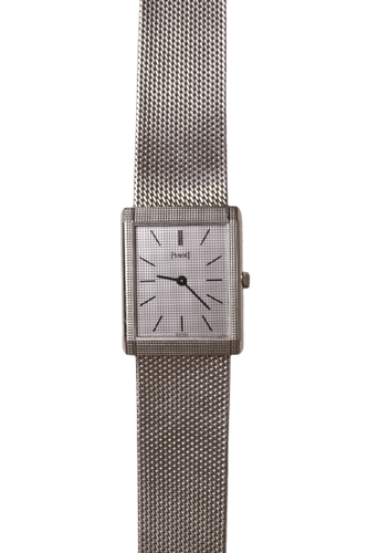 Montre Piaget Tank - Montre extra-plate en or blanc Clous de Paris 58 Facettes MONTRE-013