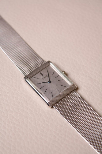 Montre Piaget Tank - Montre extra-plate en or blanc Clous de Paris 58 Facettes MONTRE-013