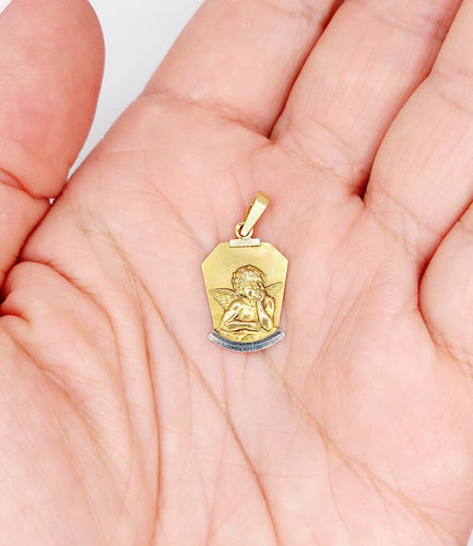 Pendentif Médaille Art déco - Pendentif angelot en or 18k 58 Facettes A07629